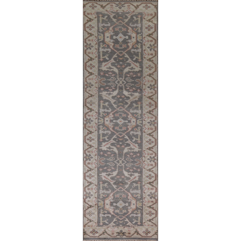 Tapis de couloir oriental gris Oushak 2 x 10