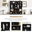  Portemanteau large avec banc de rangement, armoire à chaussures minimaliste, 5 cubes et 8 crochets, noir-133993862