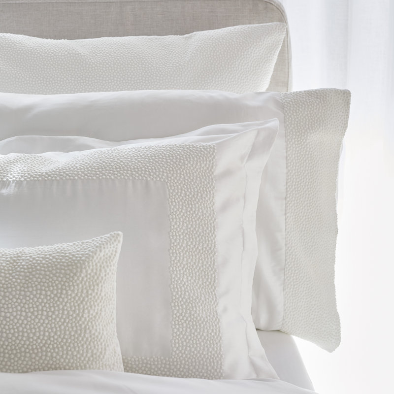Pearls 100% Cotton Sateen Sheet Set, Twin, white-white