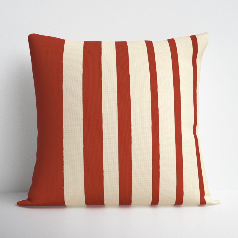 Karka Embroidered Throw Pillow, Terracotta/Natural