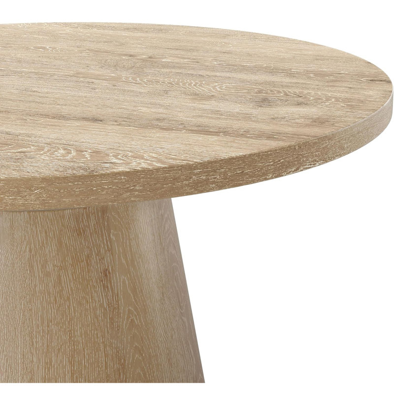 Table basse ronde avec base piédestal , Brun