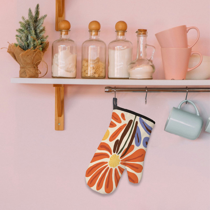 Painterly Flora Oven Mitt Cotton Twill