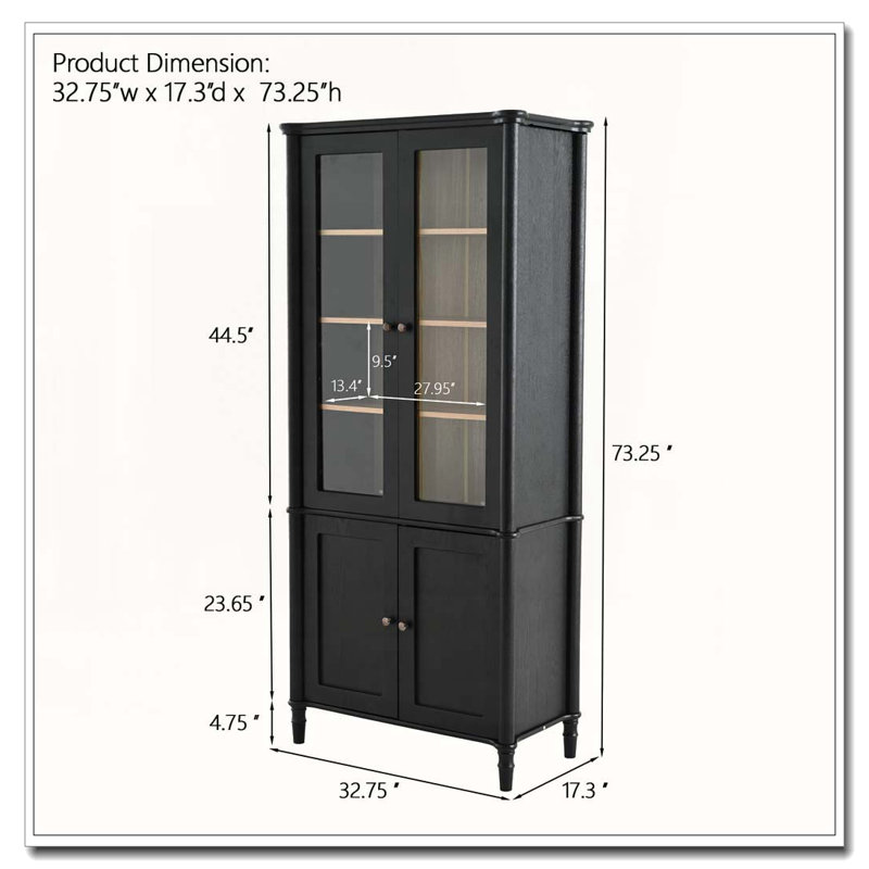 Vitrine avec portes en verre