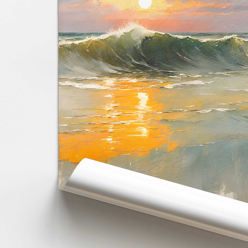 Golden Waves at Sunset I Print, Sans cadre, papier, H 16 po x l 12 po