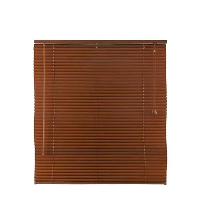 PVC Venetian Window Blind, Moisture-Resistant Wood Effect Finish with Easy Fit Design, Walnut, 150 cm L  x 45 cm W