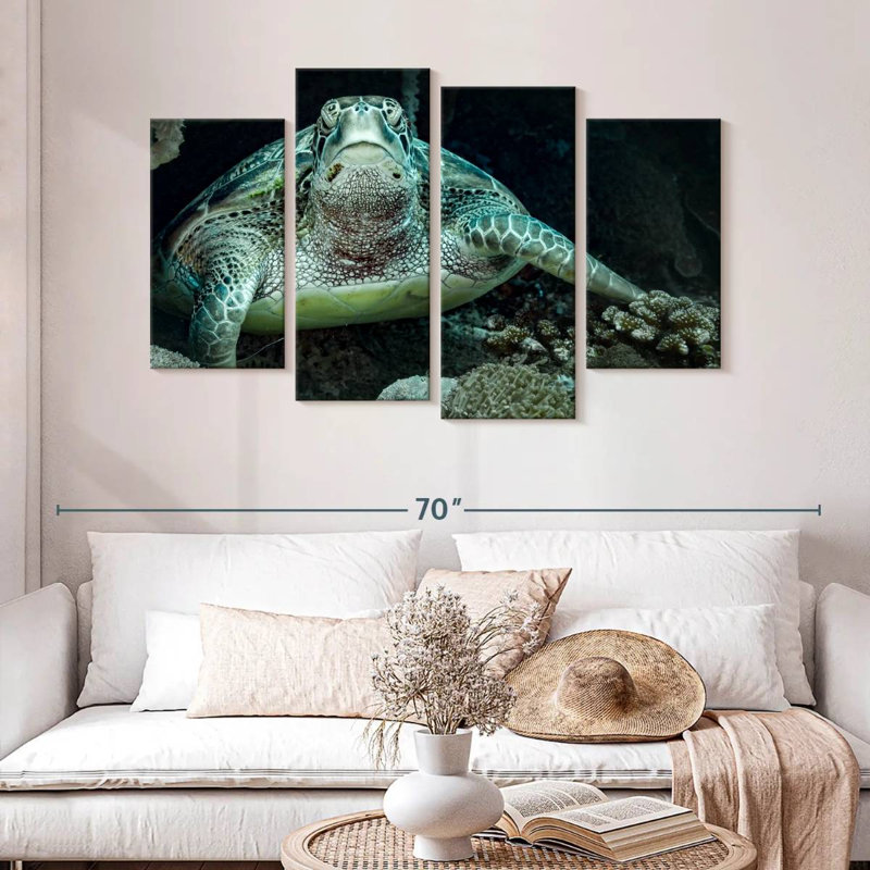 Tortue de mer verte Brampt, H 32 po x l 52 po