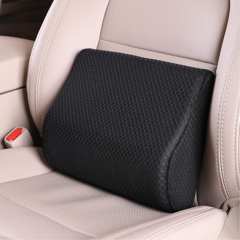 Coussin de soutien lombaire à mémoire de forme pour voiture (noir)