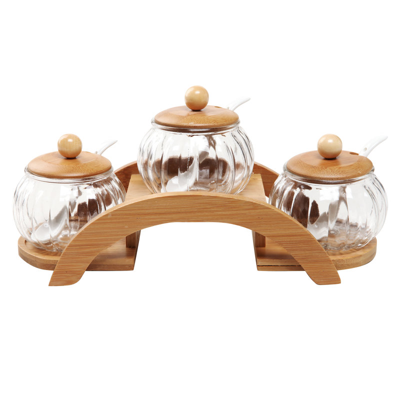 Ensemble de plateaux de service en verre à 3 bols