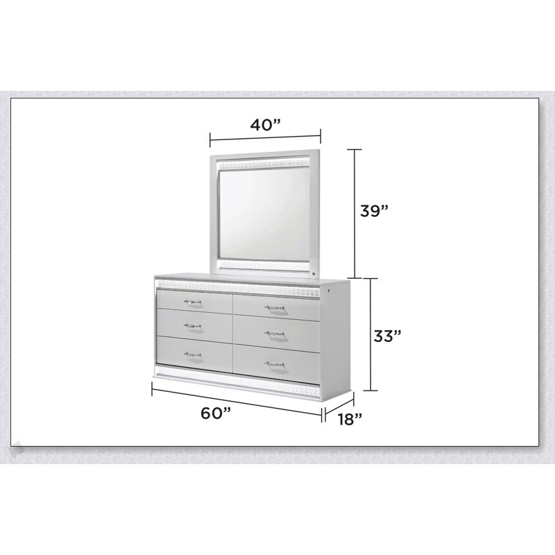 Commode 6 tiroirs Glam