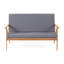 Ensemble de sièges d'extérieur 4 pièces avec bois et tissu imperméable - Comprend, 2 fauteuils club, une table basse, un tissu de conversation pour l'extérieur