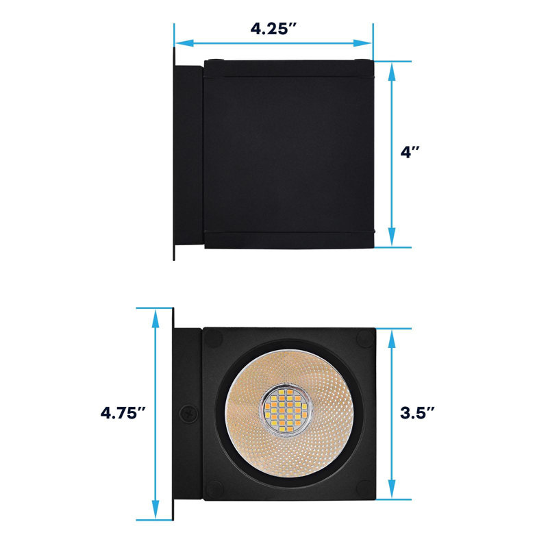 Aluminium LED Wall Light, 4" H x 3.5" W x 4.25" D, 18
