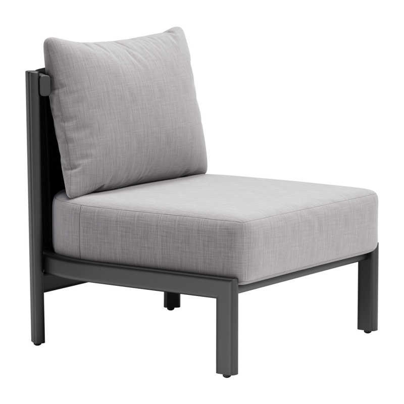 Chaise d'appoint 28 po en tissu gris