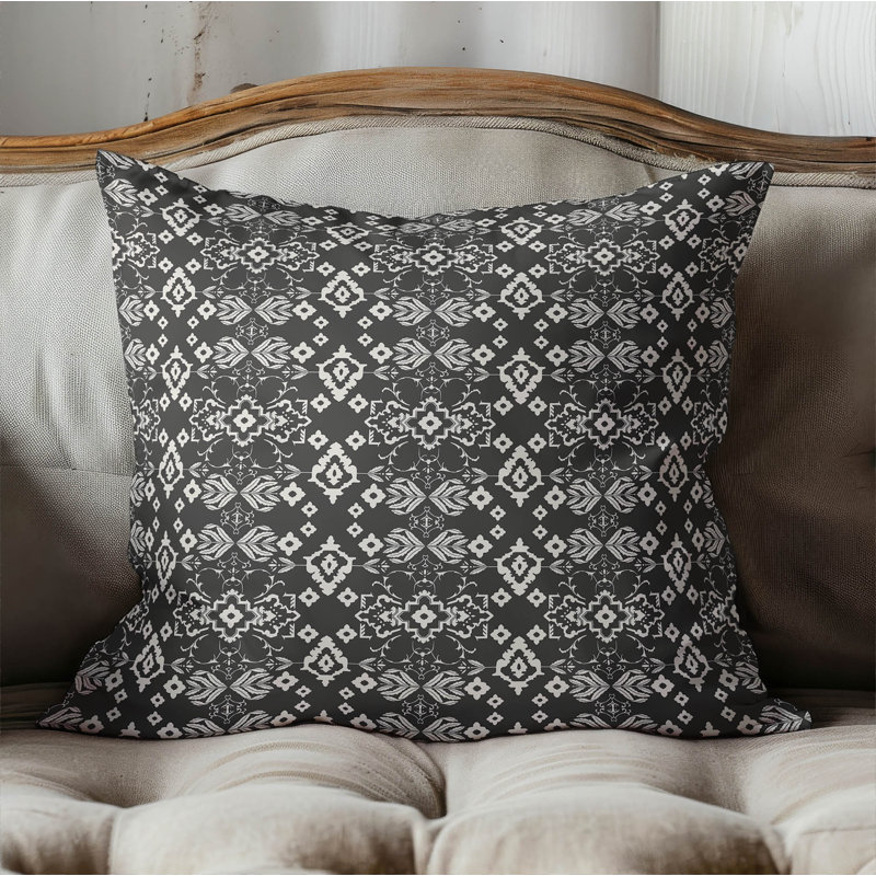 Block Indoor Throw Pillow, Charcoal, Square 16"