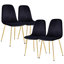 Ensemble de 4 chaises d'appoint de style moderne rembourrées en forme de cuillère