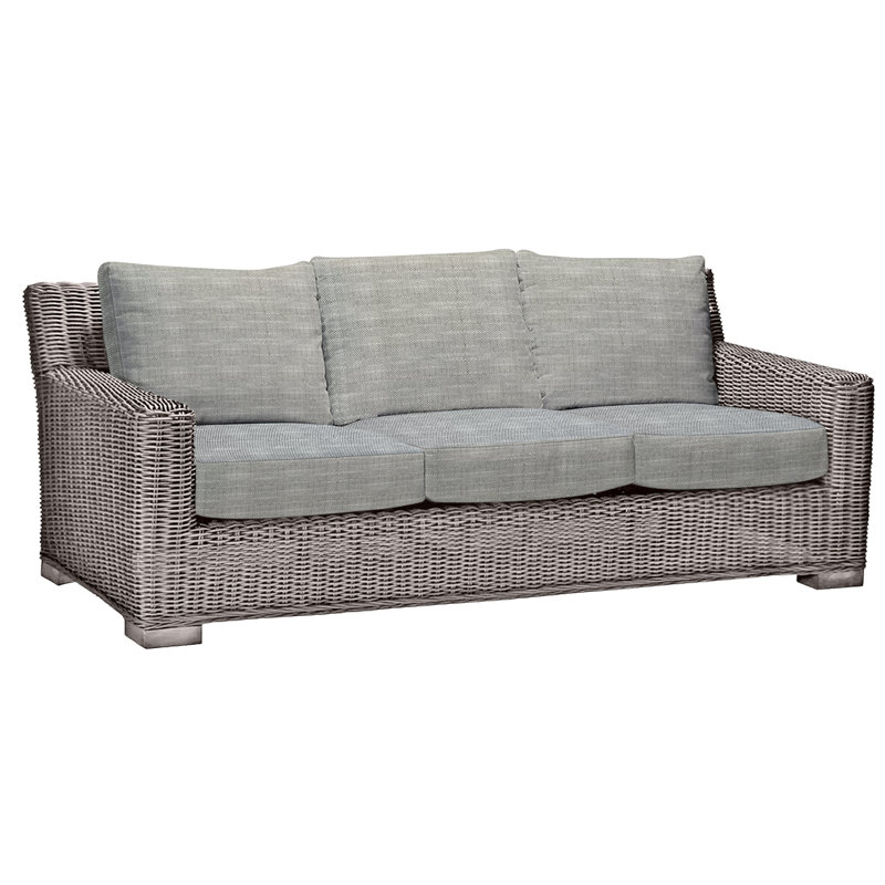 Canapé d'extérieur Rustic N-Dura, Welt, InsideOut® Rollo ‑ lin argent, Huître