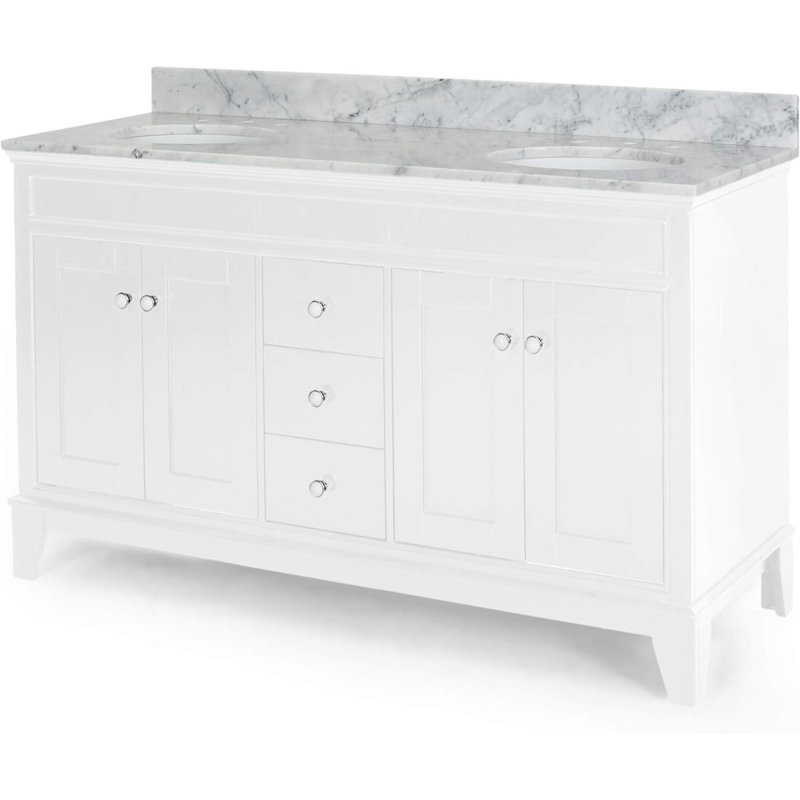 Meuble-lavabo double 61 po avec comptoir Dilaver