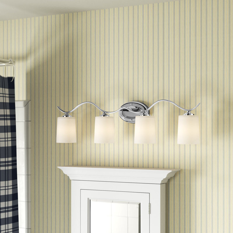 Éclairage de salle de bain à intensité variable 4 lumières Armindo, Chrome poli