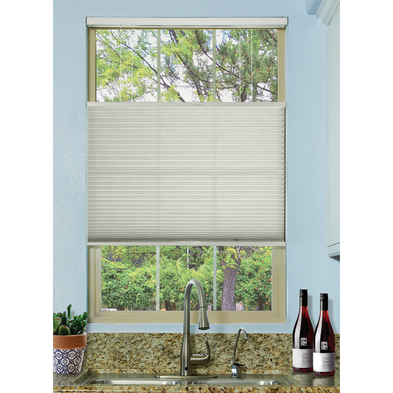 Cordless Semi Sheer Cellular Shade, 48"L, 35"W, Winter White