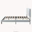 Grand lit plateforme tapissier, cadre de chambre à coucher facile à assembler, gris clair
