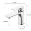 Robinet de lavabo de lavabo chromé à poignée simple - Robinet de lavabo de salle de bain chaud et froid