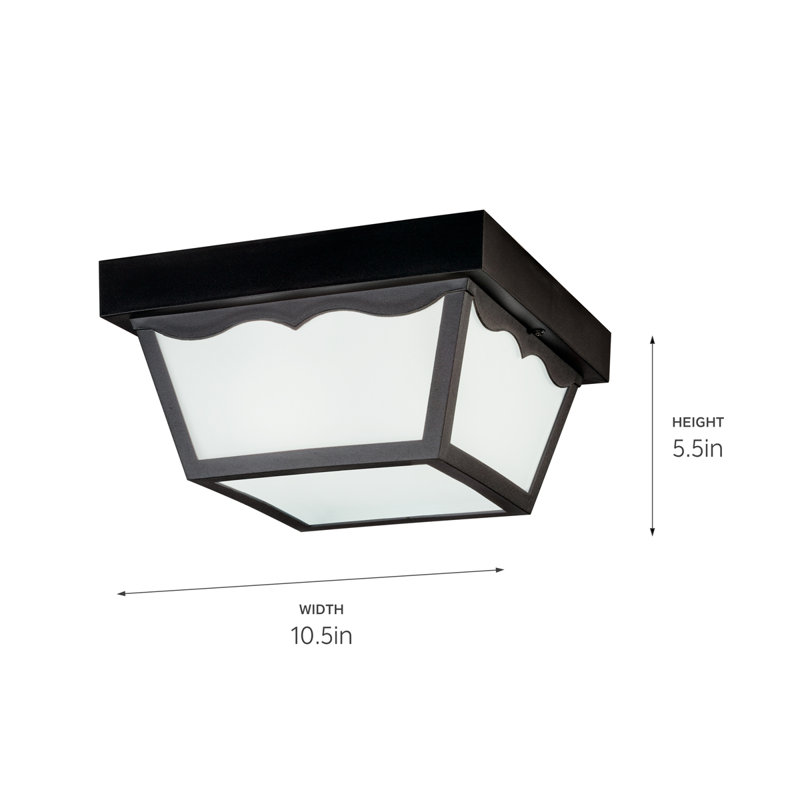 Plafonnier encastré 10,5 po 2 lumières Mulgrave, Noir