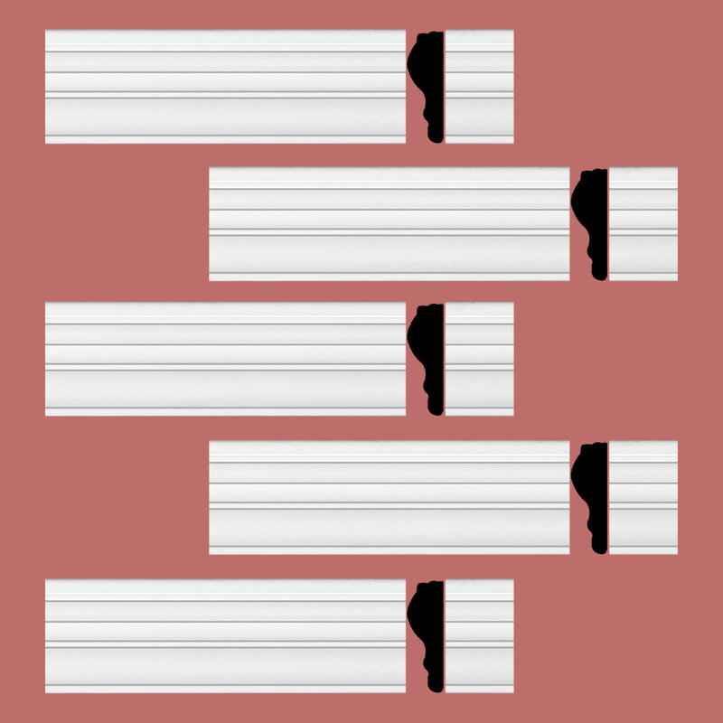 Primed White Urethane Bevel Chair Rail Molding Pack of 5
