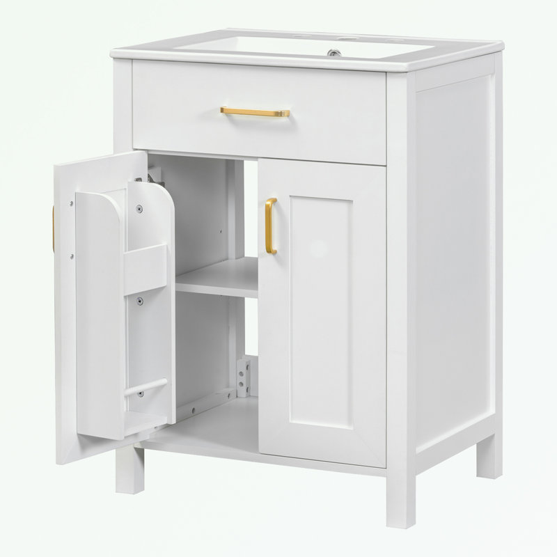 Armoire de salle de bain autoportante Nich, Blanc