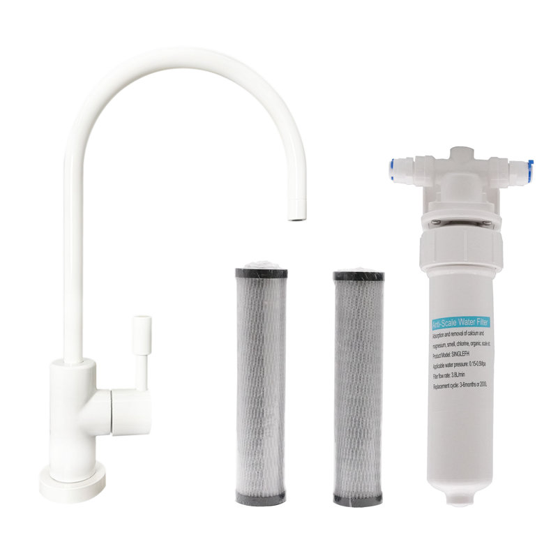 Westbrass Kitchen Faucet with Soap Dispenser, Powder Coat White