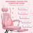 Gaming Chair With Cute Bunny Massage Lumbar Pillow Kids Ergonomic Computer Chair With Adjustable Headrest And Footrest-1206976480