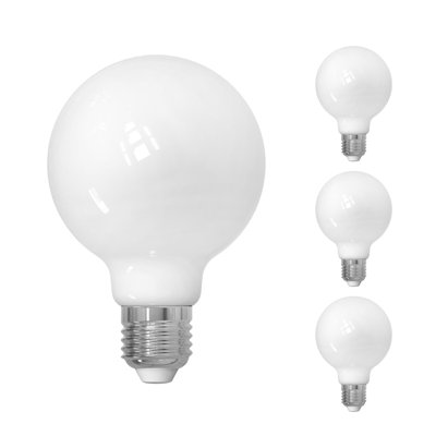 Ampoule 8,5 watts à intensité variable G40 avec finition en verre laiteux et culot moyen (E26)
