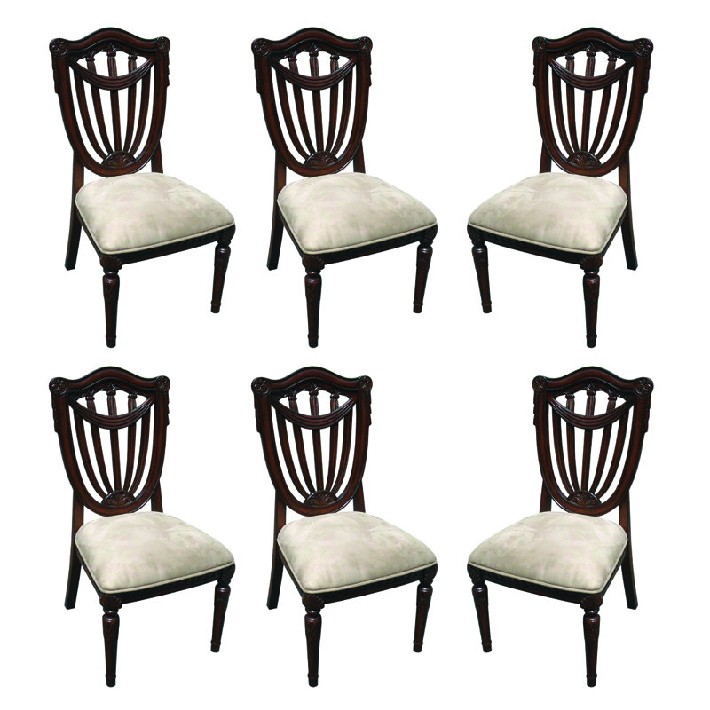 Sheraton 20'' H Upholstered Mahogany Side Chair