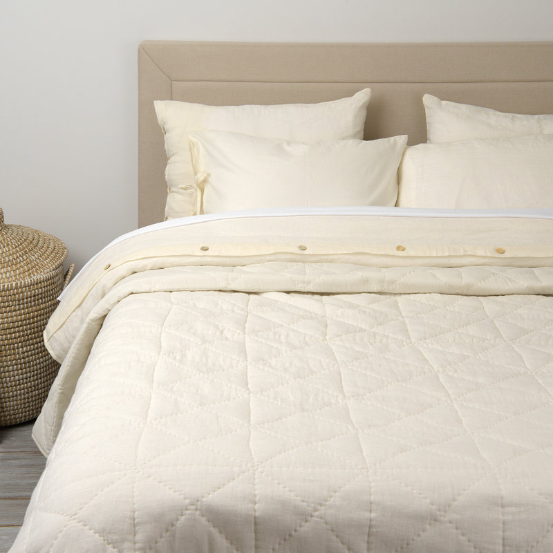 Berenson Modern & Contemporary Linen Quilt, Ivory, Twin Quilt