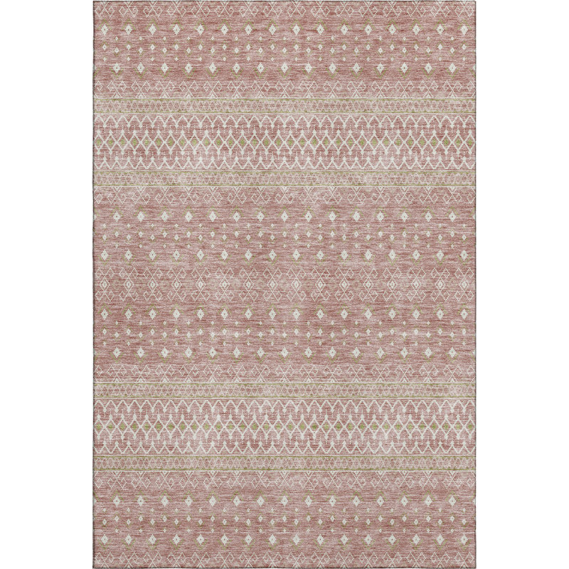 Premium Machine Washable Prisco Blush Rug, Rectangle 9' x 12'