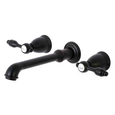 Kingston Brass Tudor Two-Handle 3-Hole Wall Mount Bathroom Faucet