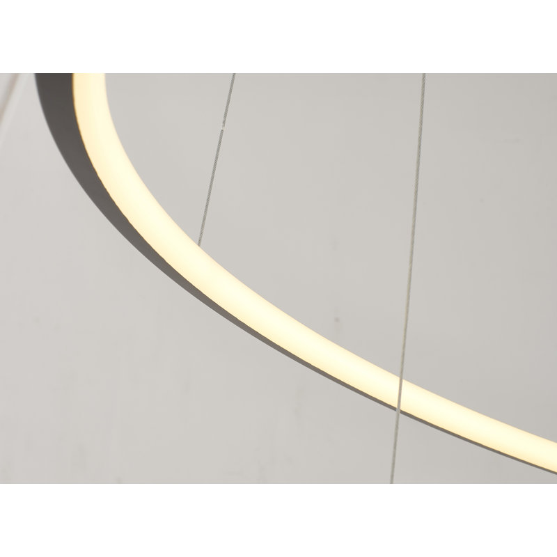 Lustre halo moderne à 6 lumières DEL, Noir mat