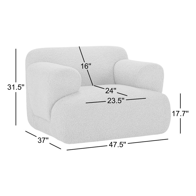 Kuma Club Chair, Brown Sherling