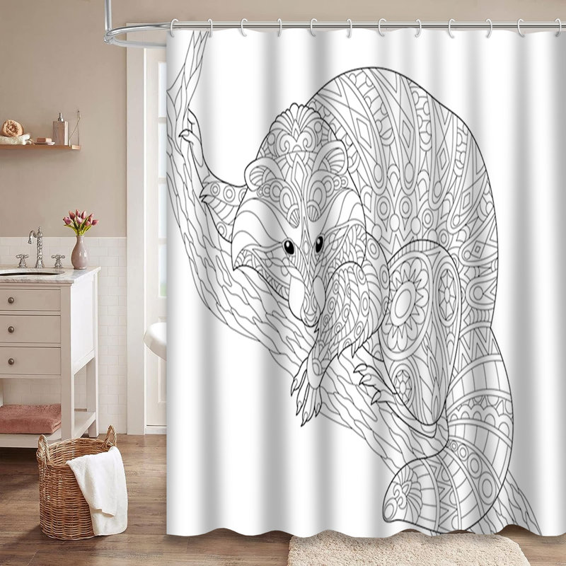 Rideau de douche noir avec 12 crochets, L 72 po x l 72 po