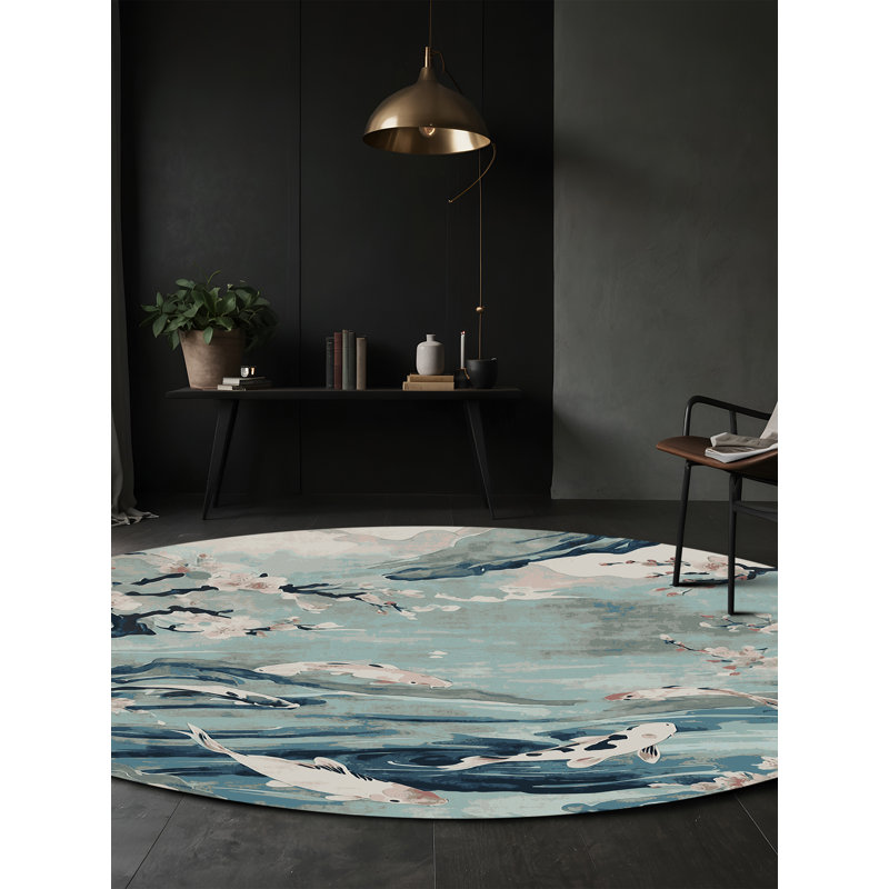 Silky Soft Plush Gray Area Rug, Round 8'