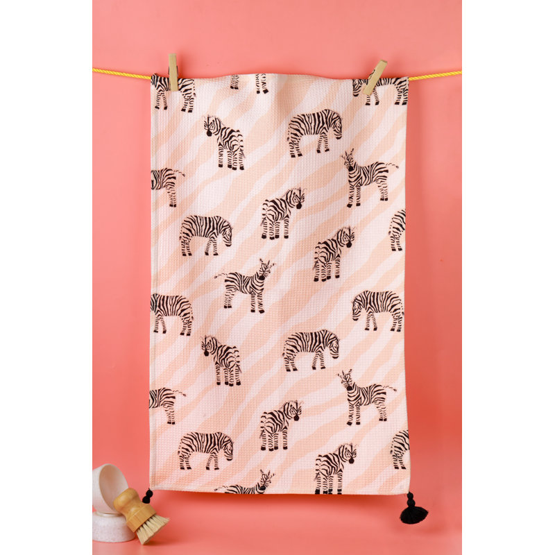 Whimsical Zebra Tassel Kitchen Towel Set