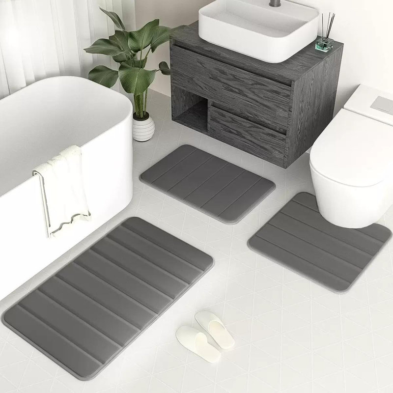 Memory Foam Bath Mat – Non-Slip Quick Dry Bathroom Rug With Super Absorbent Coral Velvet Surface & Anti-Skid Base – Ultra Soft 40X60cm Shower Mat For Bathroom Floor, Tub Or Sink