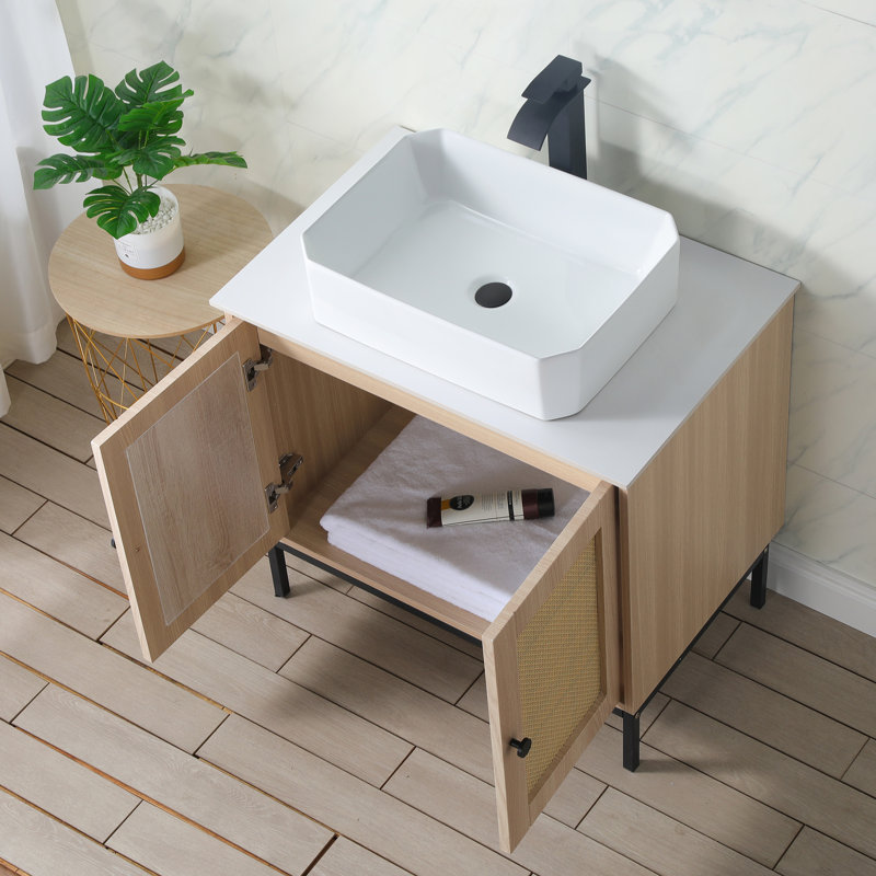 Meuble-lavabo simple 30 po avec 2 portes Modern