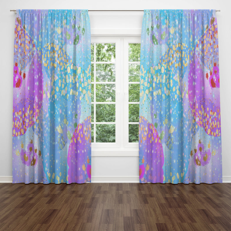 Panneaux de rideaux semi-transparents abstraits Aiden-James, l 20 po x L 82 po