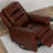 Brazil Cognac Top Grain Leather Swivel Glider Recliner With Manual Footrest-1293491523