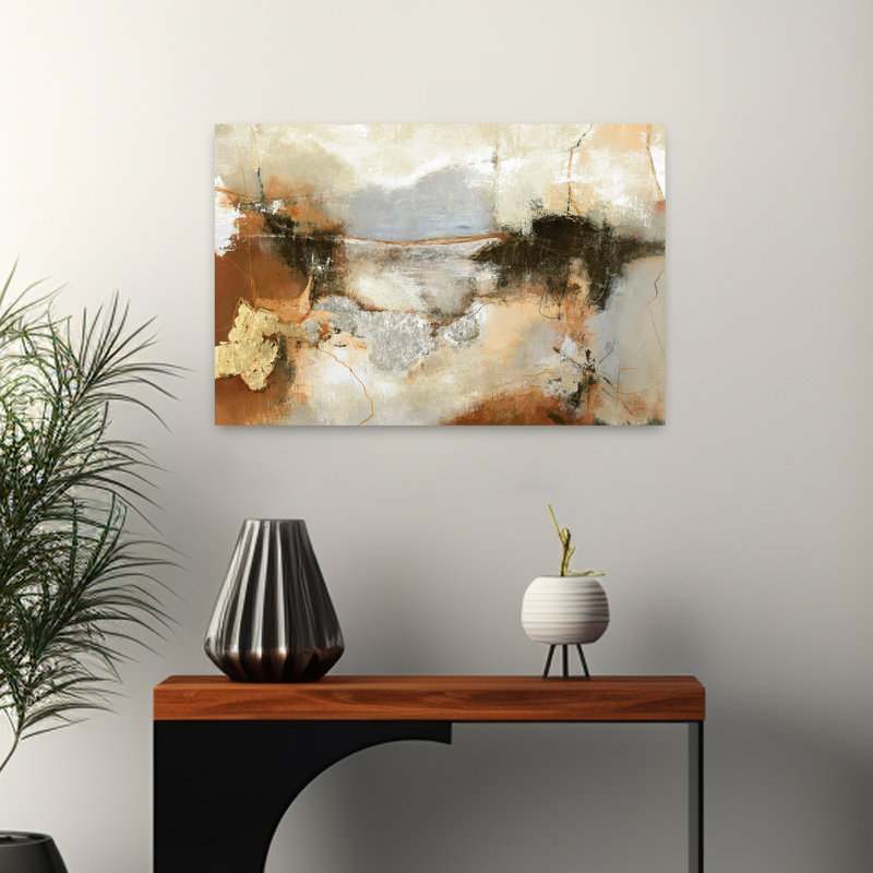 Rusty, art contemporain abstrait, H 16 po x l 24 po