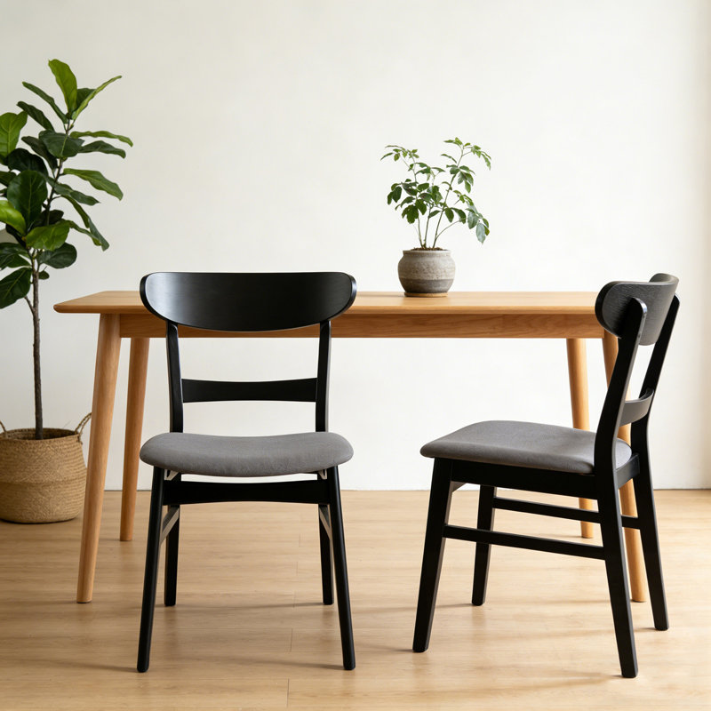 Ensemble de 2 chaises de salle à manger avec pieds robustes