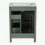 Meuble-lavabo de salle de bain avec lavabo en céramique, deux tiroirs et supports de rangement sur la porte-648173137