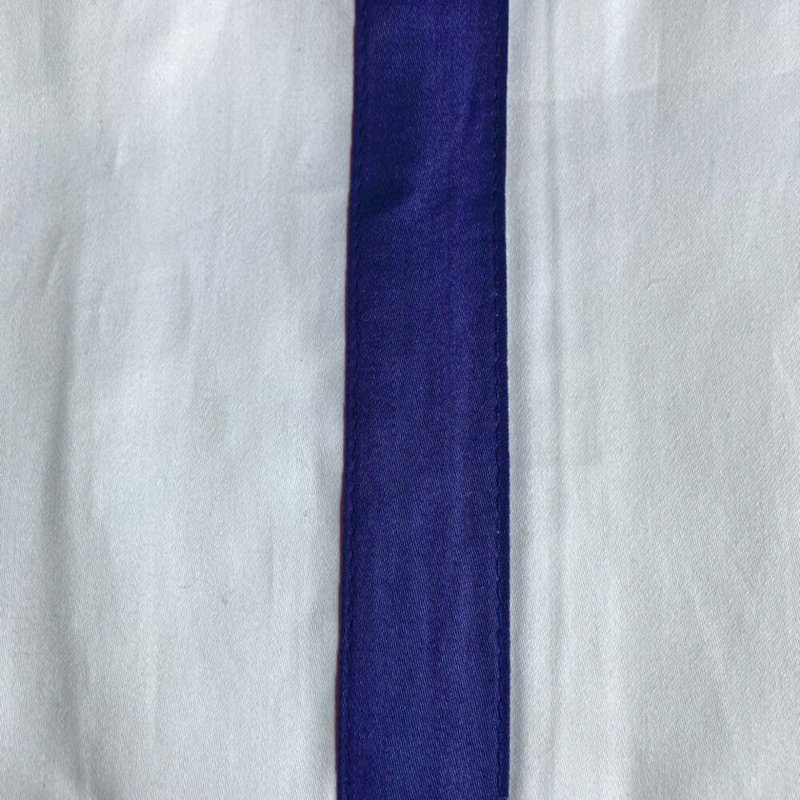 Ready-to-Bed 2.0 Cotton & Trim Sheet Set, White/Navy, Queen Sheet Set with 2 Pillowcases