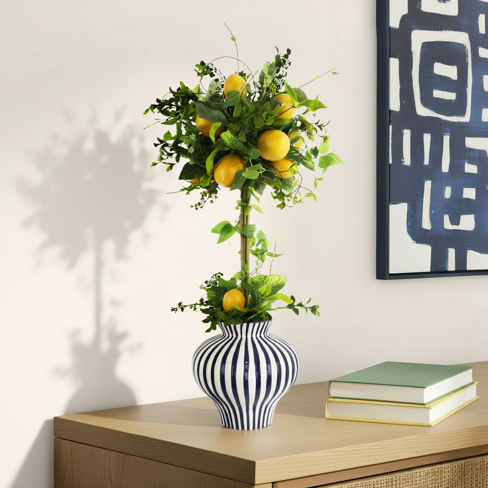 Artis 29'' Faux Lemon Topiary in Ceramic Decorative Vase