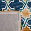 Tapis bleu marine / jaune en laine / coton touffeté à la main-1820552332