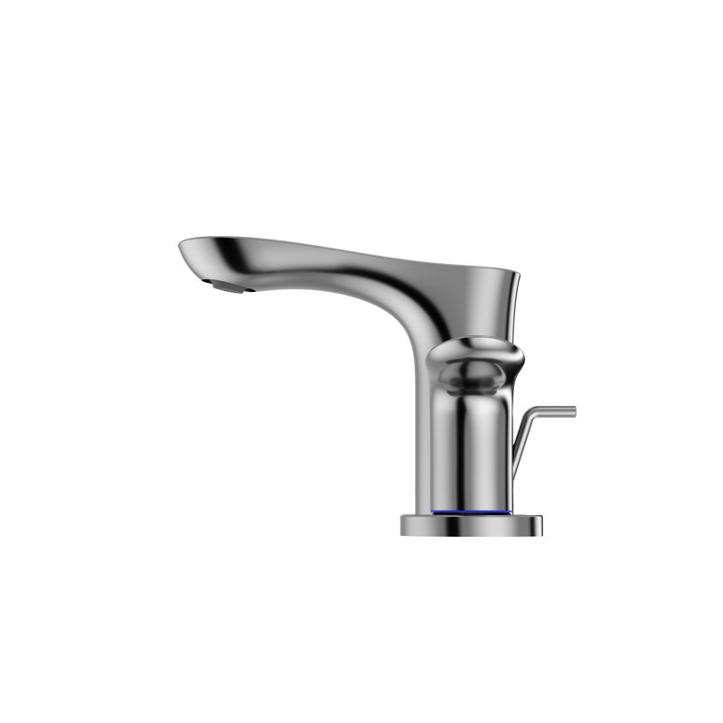 Double Handle Bathroom Faucet with Drain Assembly, Polished Chrome